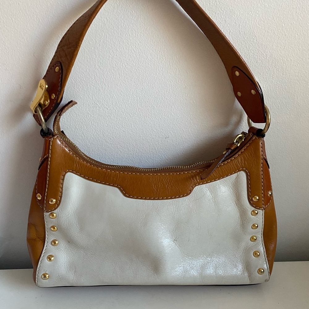 Michael Kors Brown and Off White Leather Handbag - Picture 2 of 9